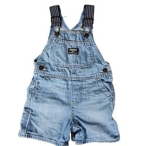 OshKosh B'gosh Kids Baby Denim Shortall Overalls Blue Size 18 Months EUC